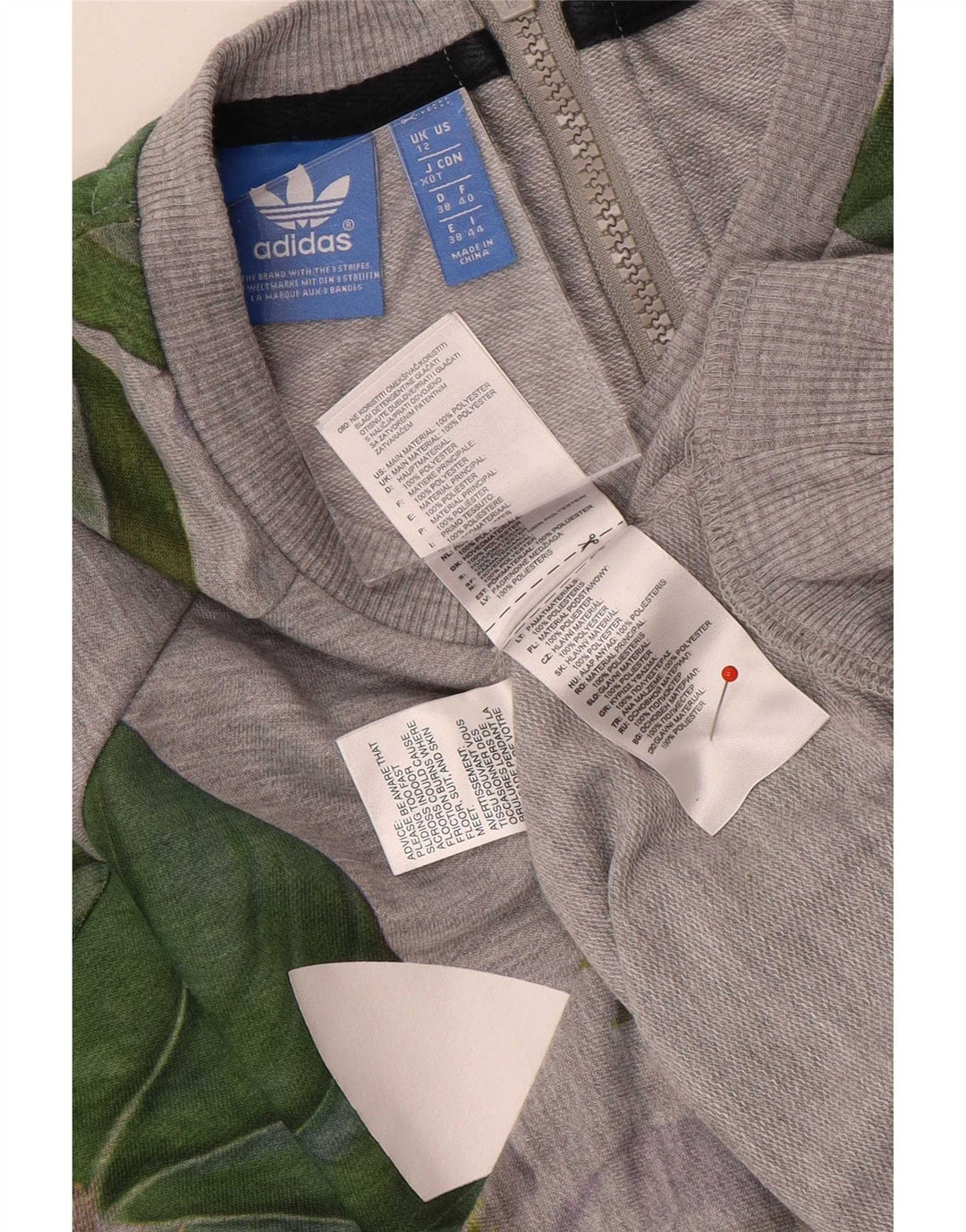 Adidas feminino gráfico oversized moletom jumper reino unido 12 cinza médio floral