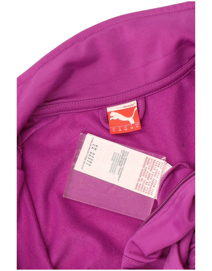 Puma Womens Tracksuit Top Jacket UK 10 Pequeno Poliéster Rosa