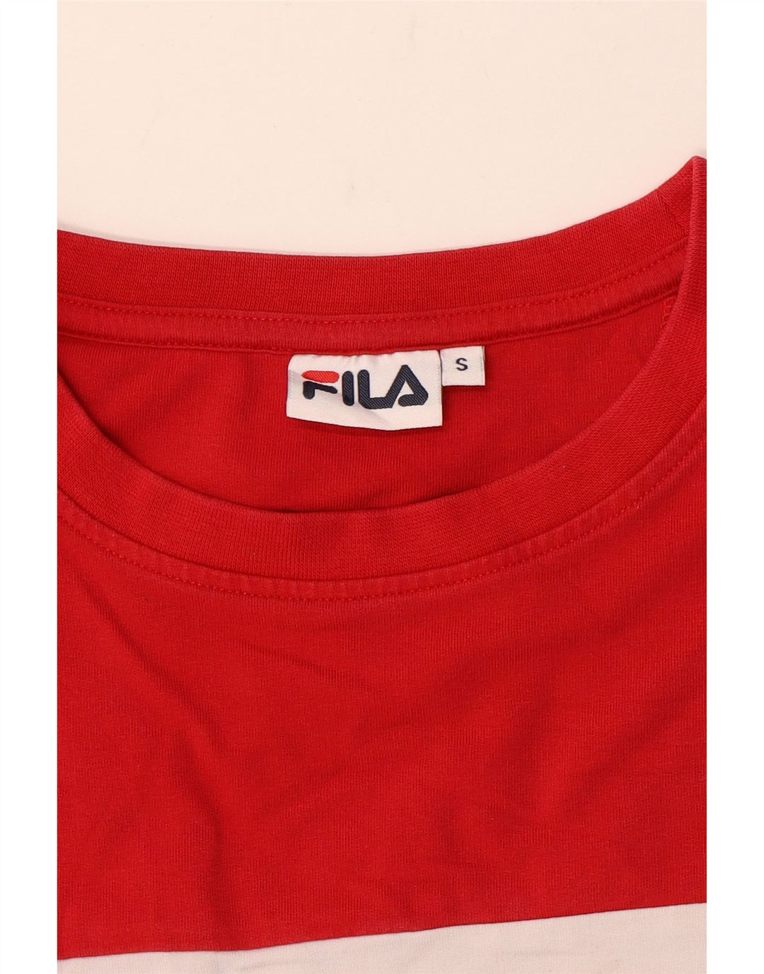 Fila moletom gráfico feminino jumper UK 10 pequeno bloco colorido vermelho