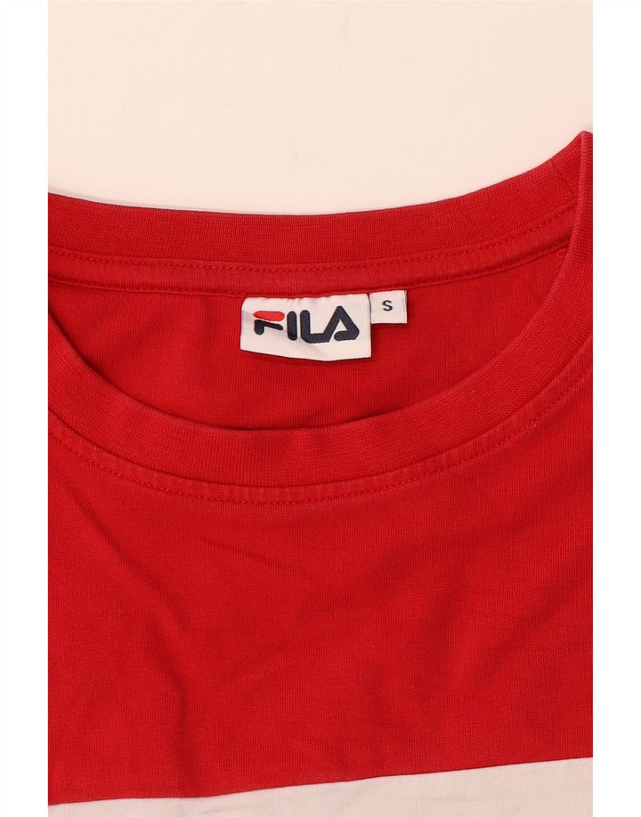 Fila moletom gráfico feminino jumper UK 10 pequeno bloco colorido vermelho