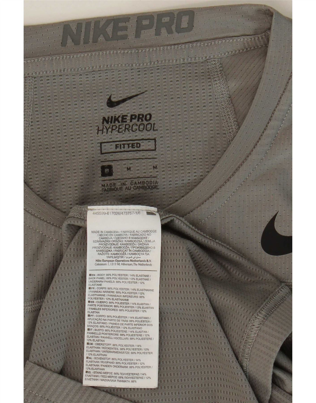Camiseta Nike Masculina Fitted Top Cinza Médio Poliéster