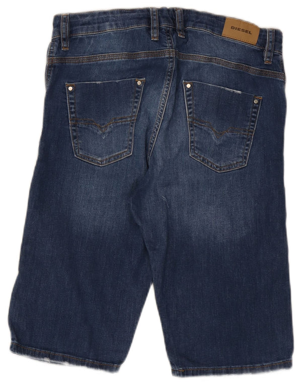 Diesel Boys Shorts jeans desgastados 15-16 anos W30 algodão azul