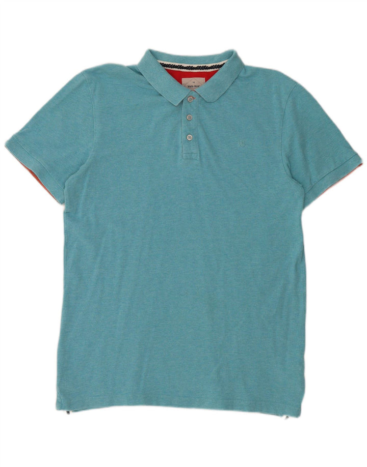 Camisa polo masculina White Stuff de algodão azul médio