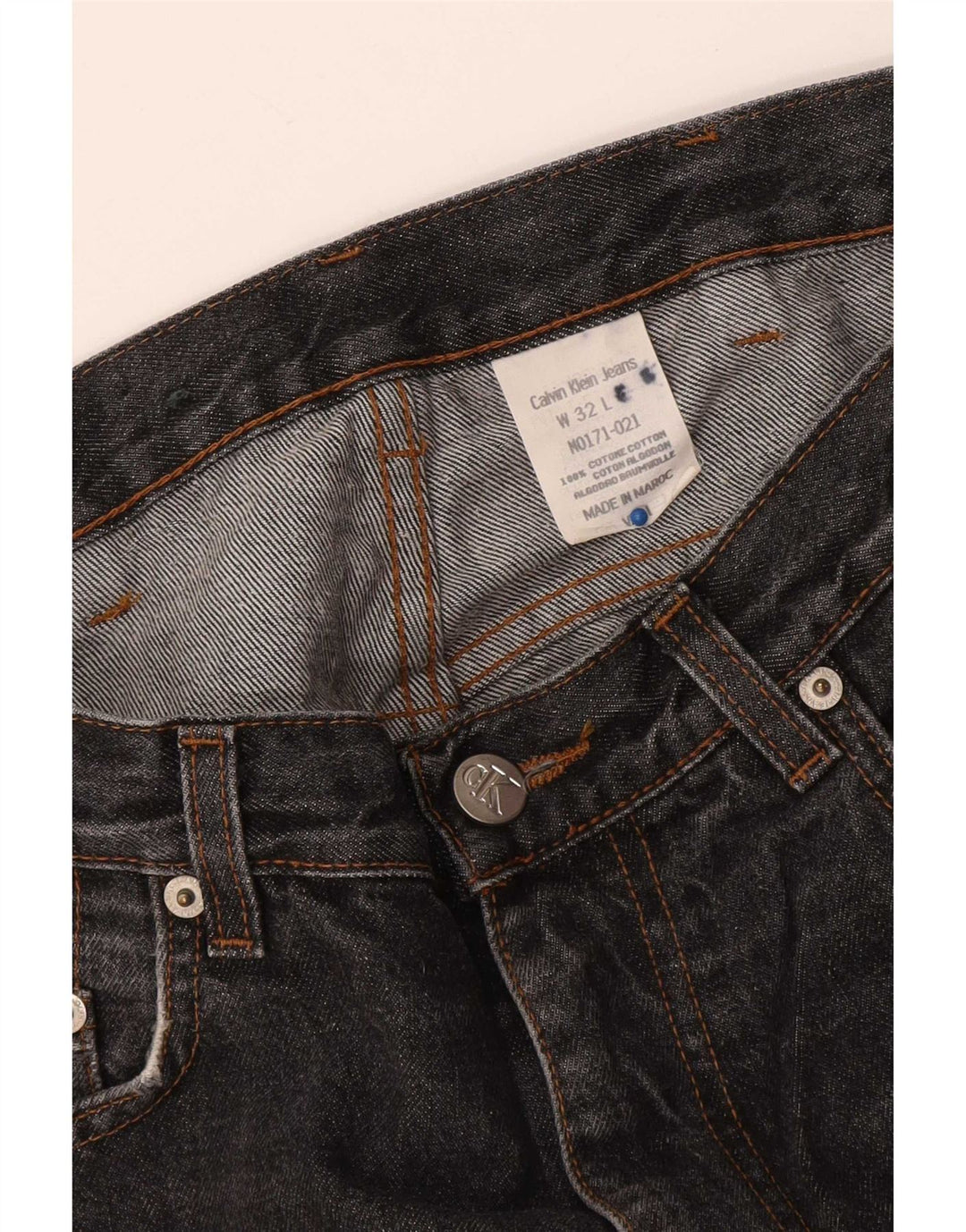 Calça jeans reta masculina Calvin Klein W32 L31 algodão preto