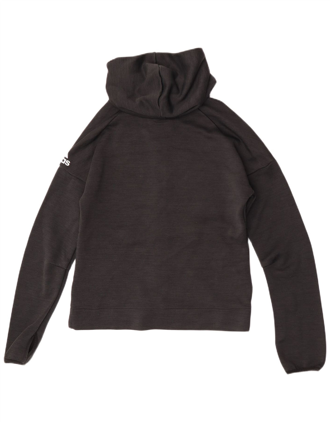 Suéter adidas feminino com capuz e zíper Reino Unido 16 grande poliéster preto