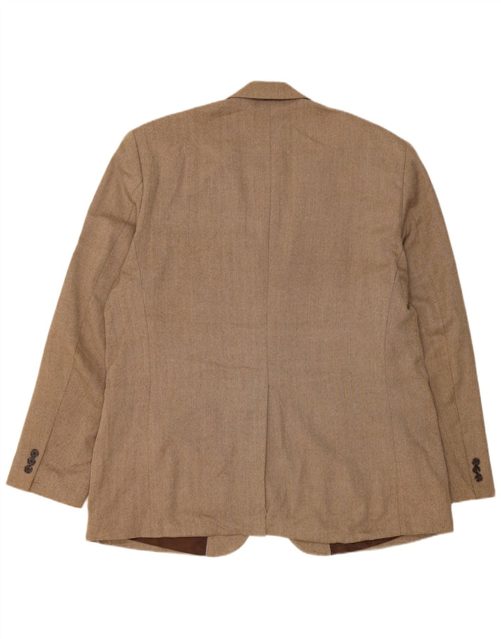 Jaqueta blazer masculina Nautica com 2 botões UK 48 4XL poliéster espinha de peixe bege