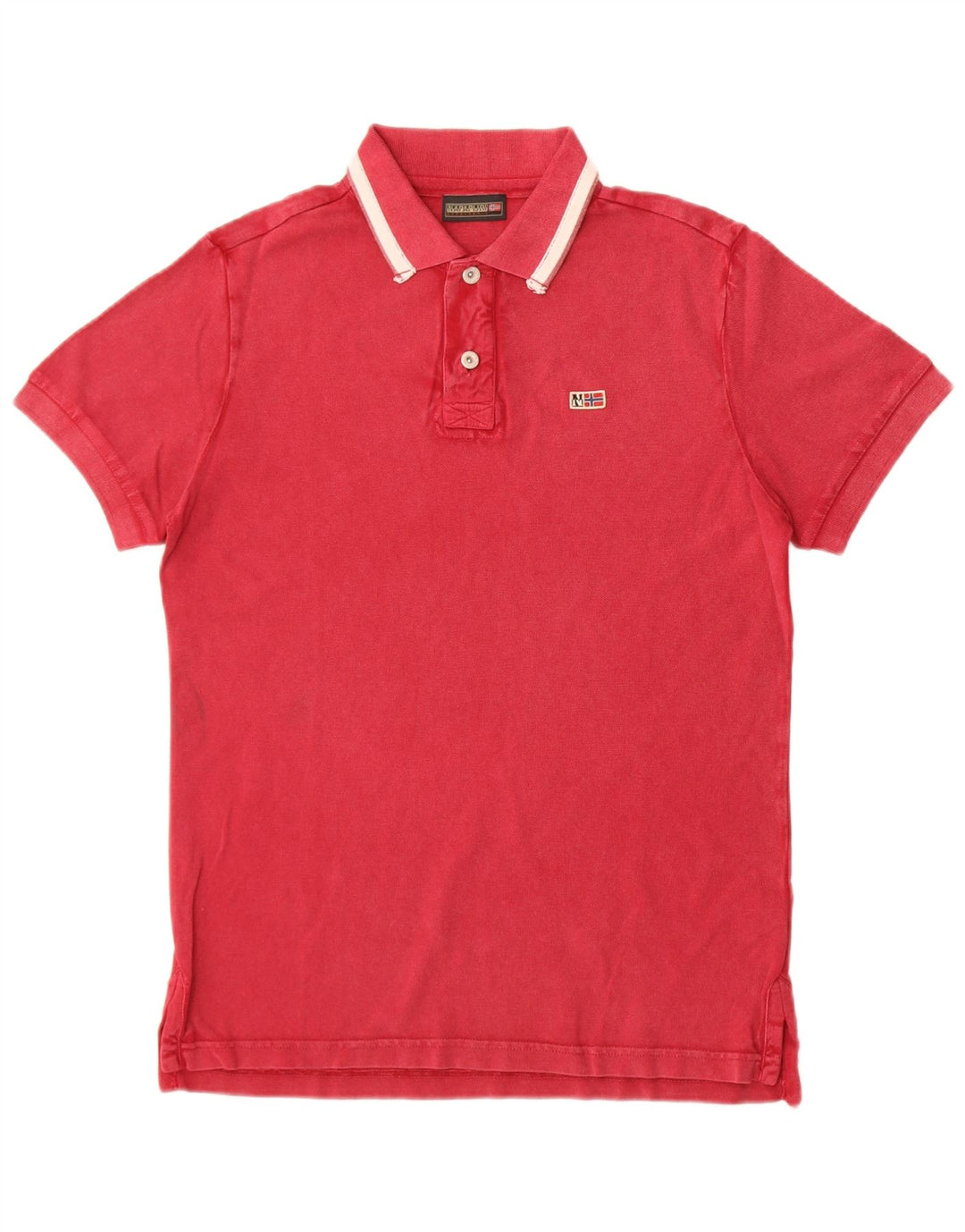 Camisa pólo geográfica masculina Napapijri pequena marrom