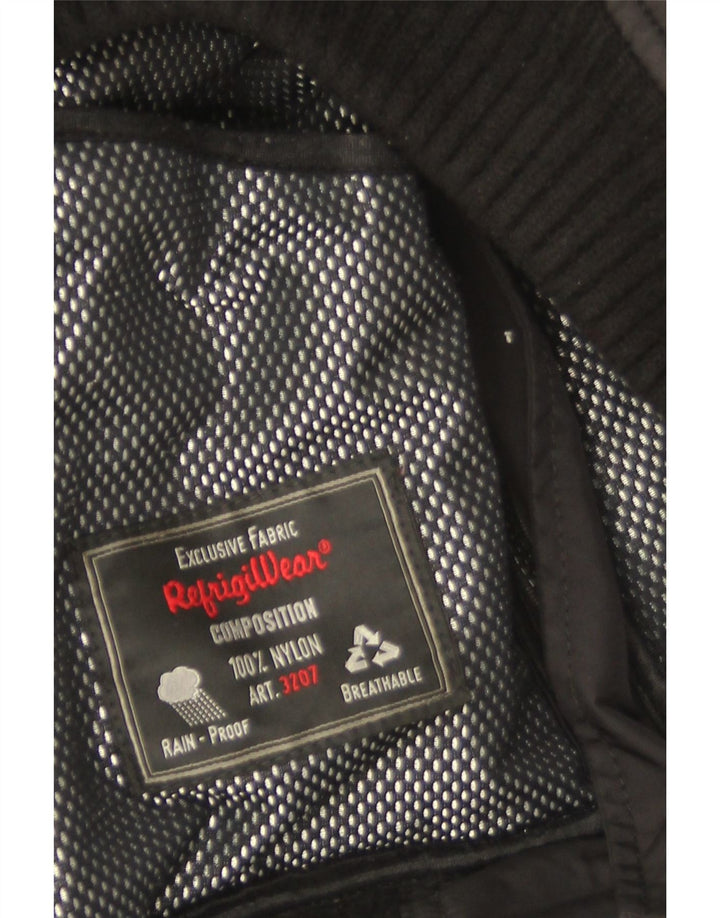 Jaqueta de chuva masculina Refrigiwear com capuz UK 38 nylon preto médio