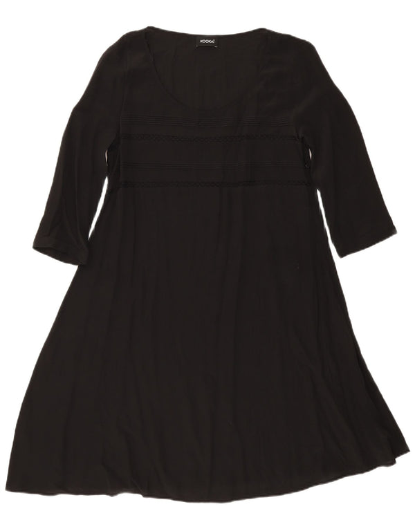 Vestido feminino Kookai manga comprida evasê UK 12 médio preto