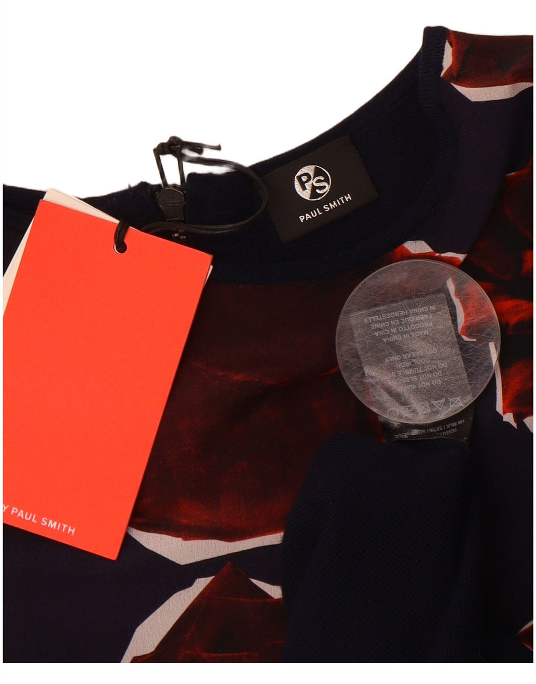 PAUL SMITH Vestido básico feminino sem mangas UK 18 XL azul marinho lã