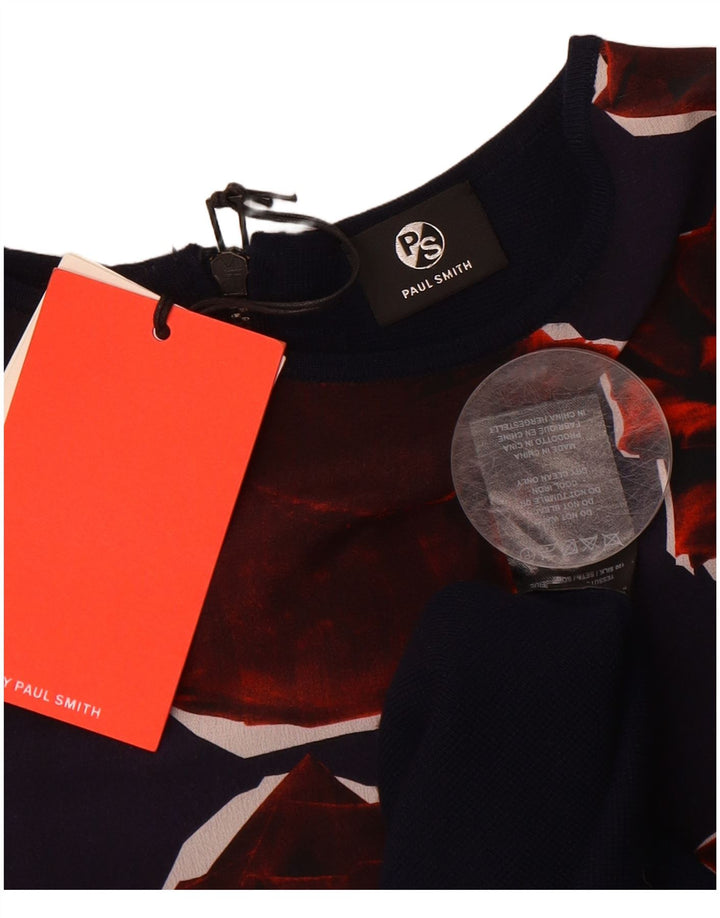 PAUL SMITH Vestido básico feminino sem mangas UK 18 XL azul marinho lã