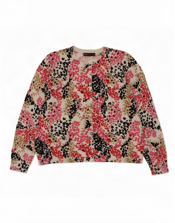 Suéter cardigã feminino Marks & Spencer UK 20 2XL bege manchado