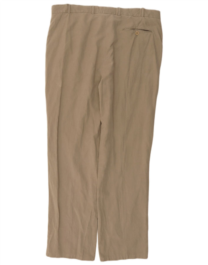 Calça chino reta masculina JAEGER W36 L30 cáqui Lyocell