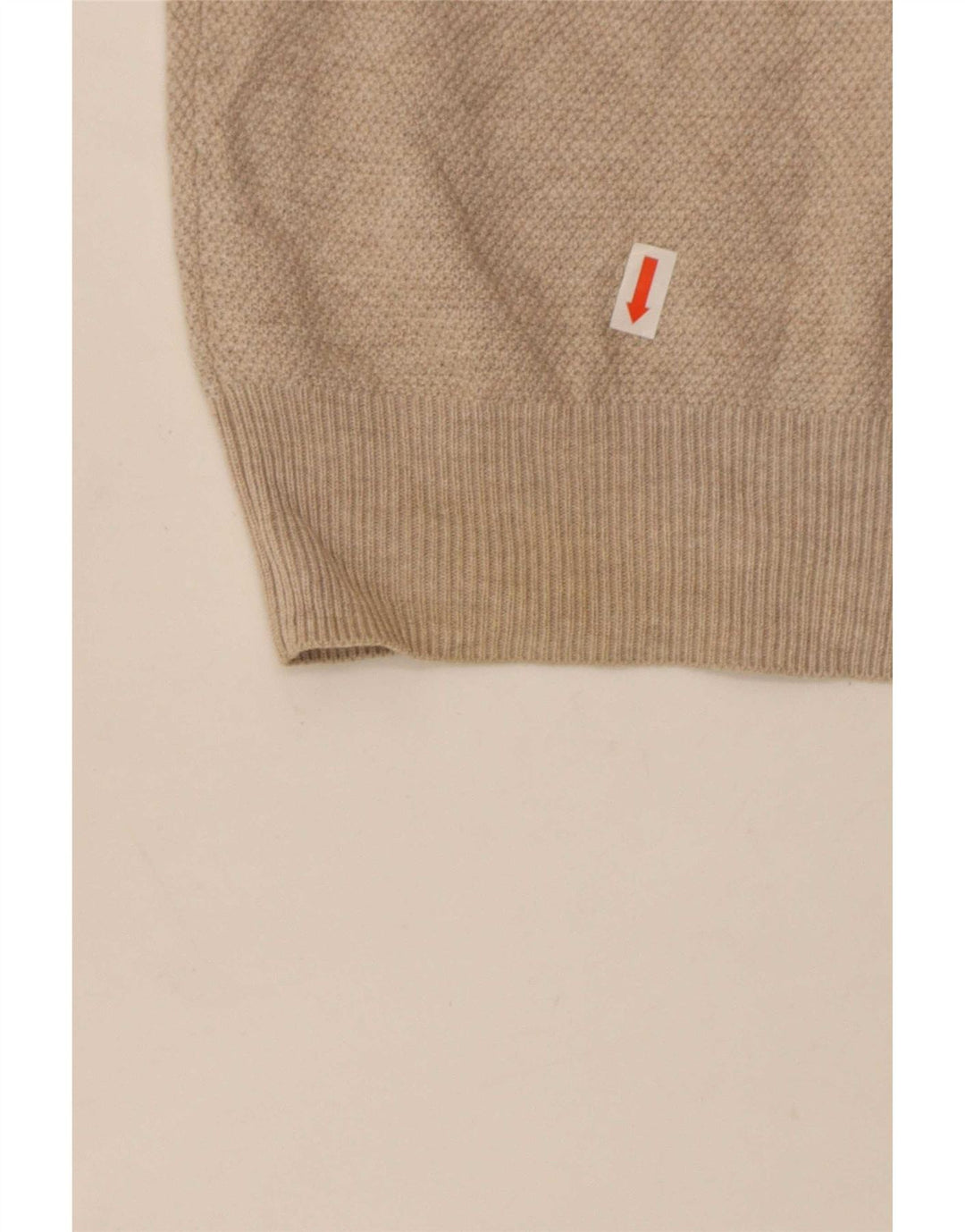 Suéter masculino Massimo Dutti com zíper e gola alta de algodão bege médio