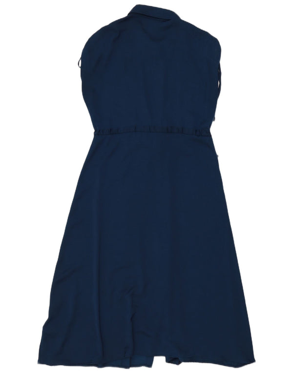 Vestido camisa feminino Dkny de manga curta EUA 10 grande azul marinho poliéster