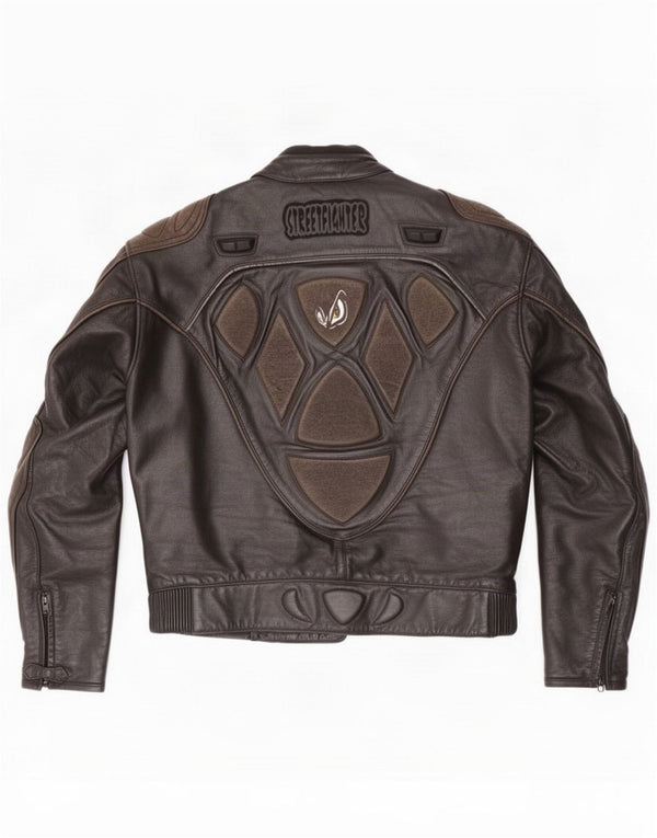 Streetfighter Jaqueta masculina de couro Racer IT 48 4XL Preto