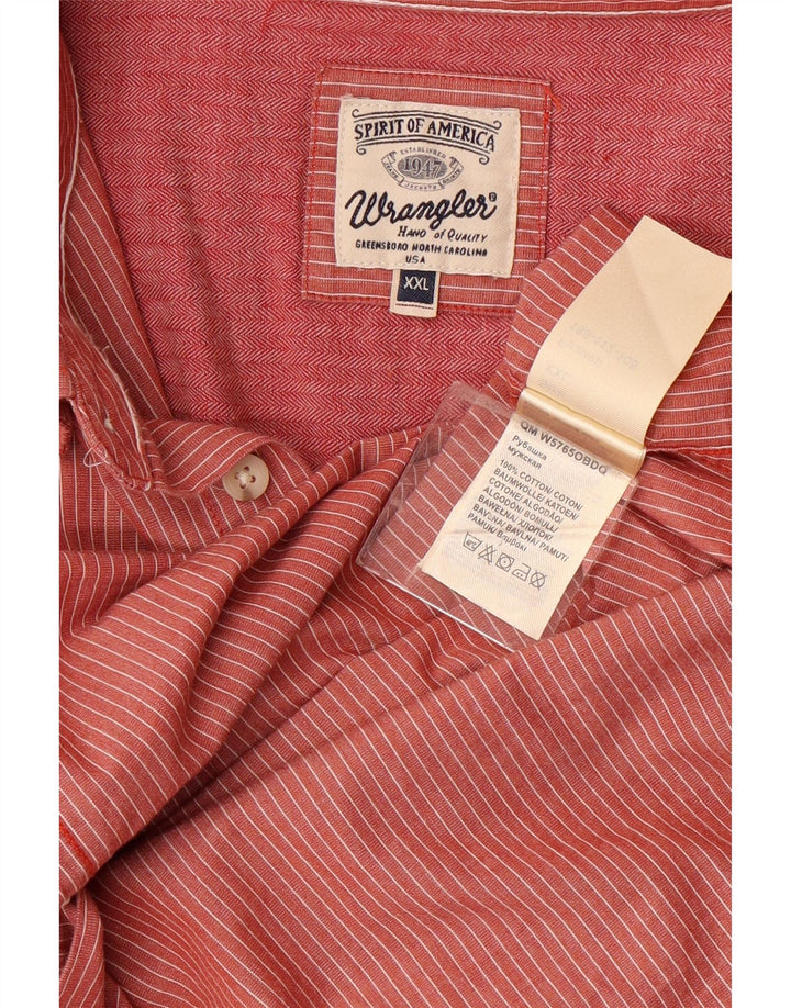 Camisa masculina de ajuste regular WRANGLER 2XL algodão listrado vermelho clássico