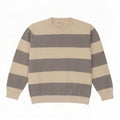 Suéter masculino Marks & Spencer com gola redonda XL poliéster listrado bege