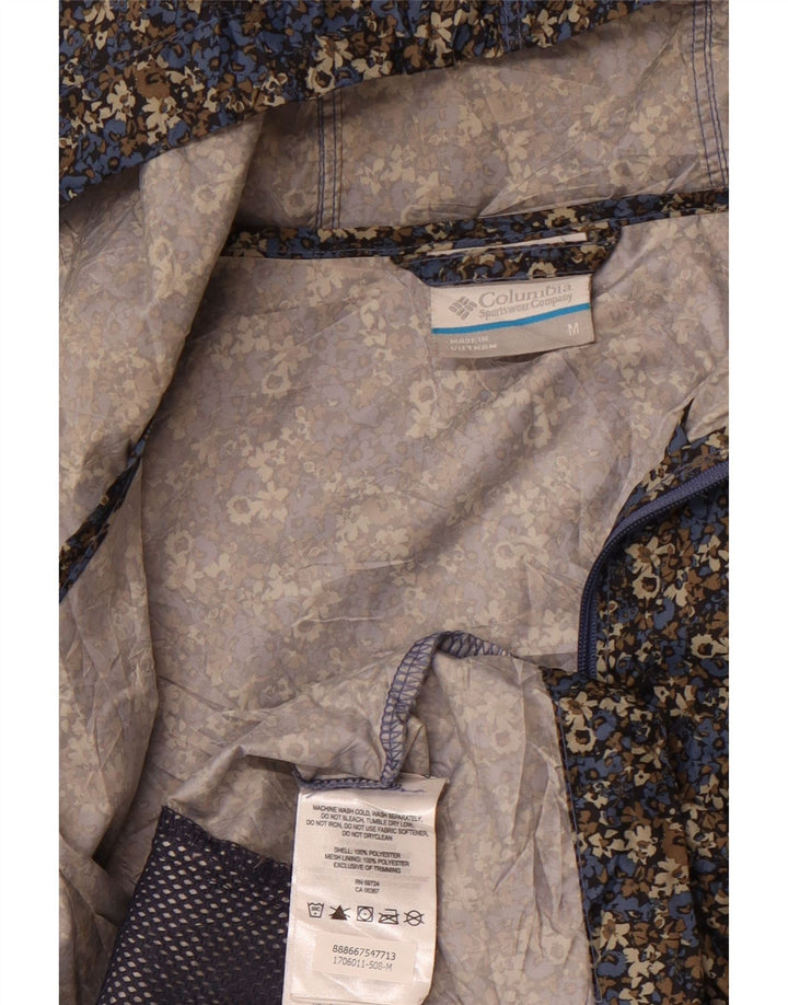Jaqueta de chuva feminina com capuz COLUMBIA UK 14 médio floral multicolorido