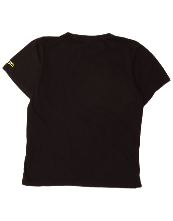 Camiseta gráfica masculina Kappa Top médio algodão preto