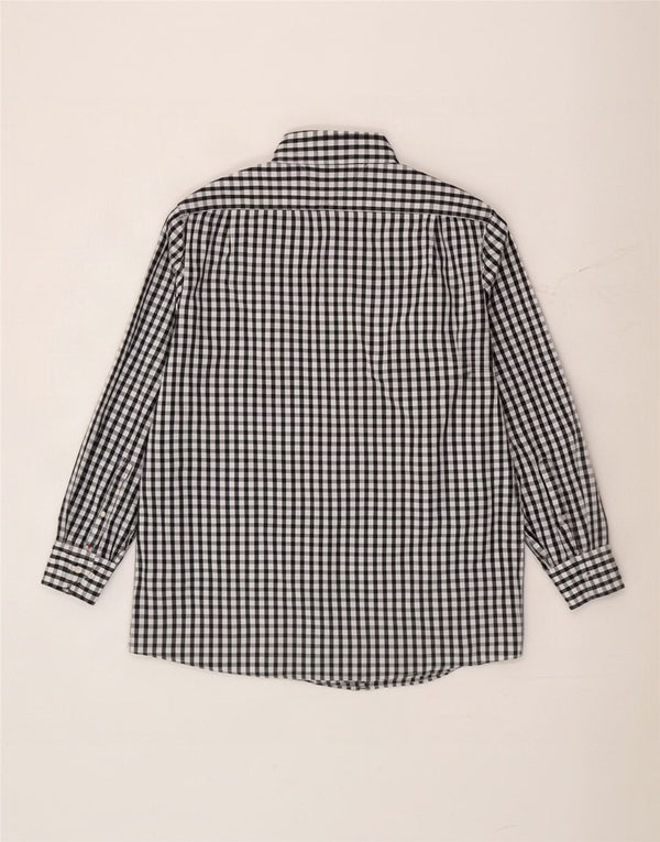 Camisa masculina Tommy Hilfiger tamanho 17 1/2 XL preto algodão guingão