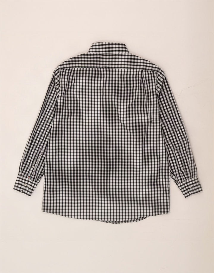 Camisa masculina Tommy Hilfiger tamanho 17 1/2 XL preto algodão guingão