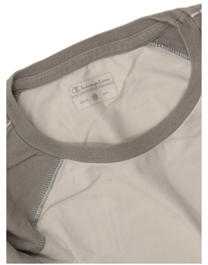 Camiseta feminina CHAMPION UK 14 grande bloco colorido branco