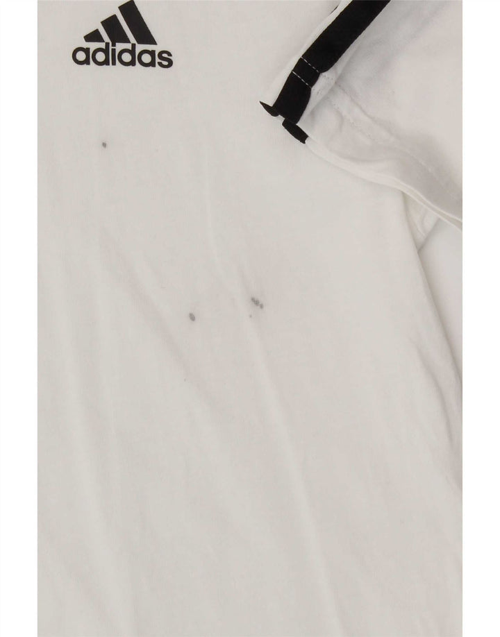 Camiseta Adidas Meninos Top 7-8 Anos Algodão Branco