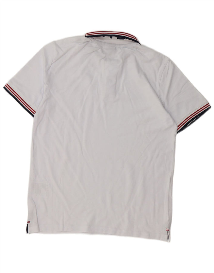 Camisa polo masculina North Sails com estampa gráfica pequena de algodão branco