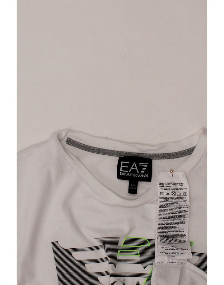 Camiseta gráfica EMPORIO ARMANI para meninos 13-14 anos algodão branco