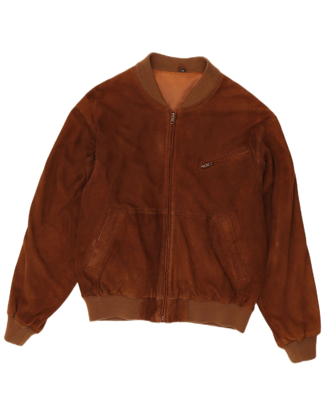 Jaqueta de camurça masculina vintage EU 54 2XL couro marrom
