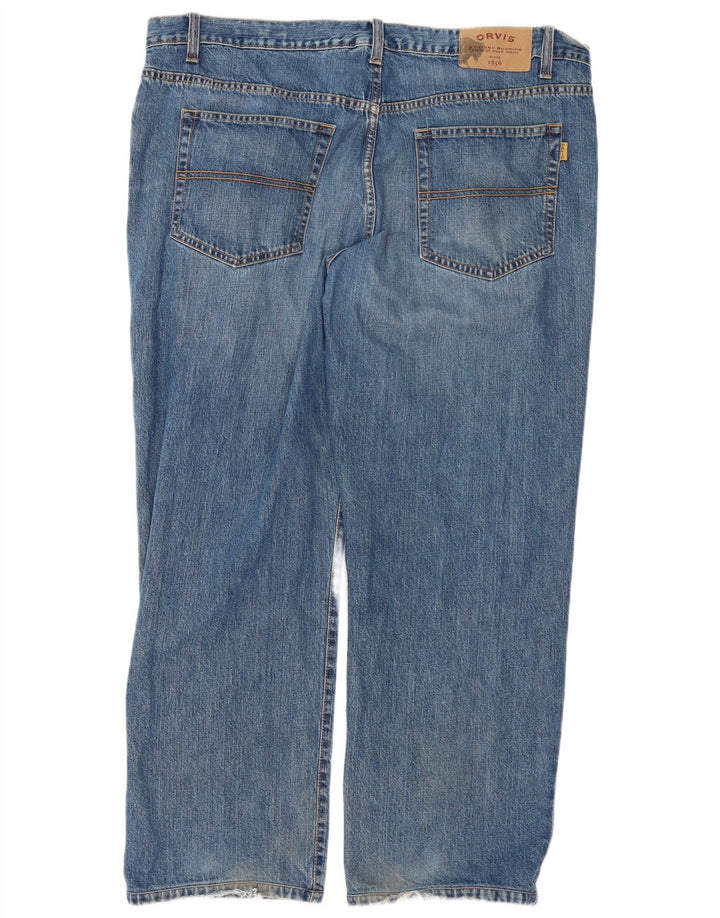 Calça jeans reta masculina Orvis W44 L30 algodão azul