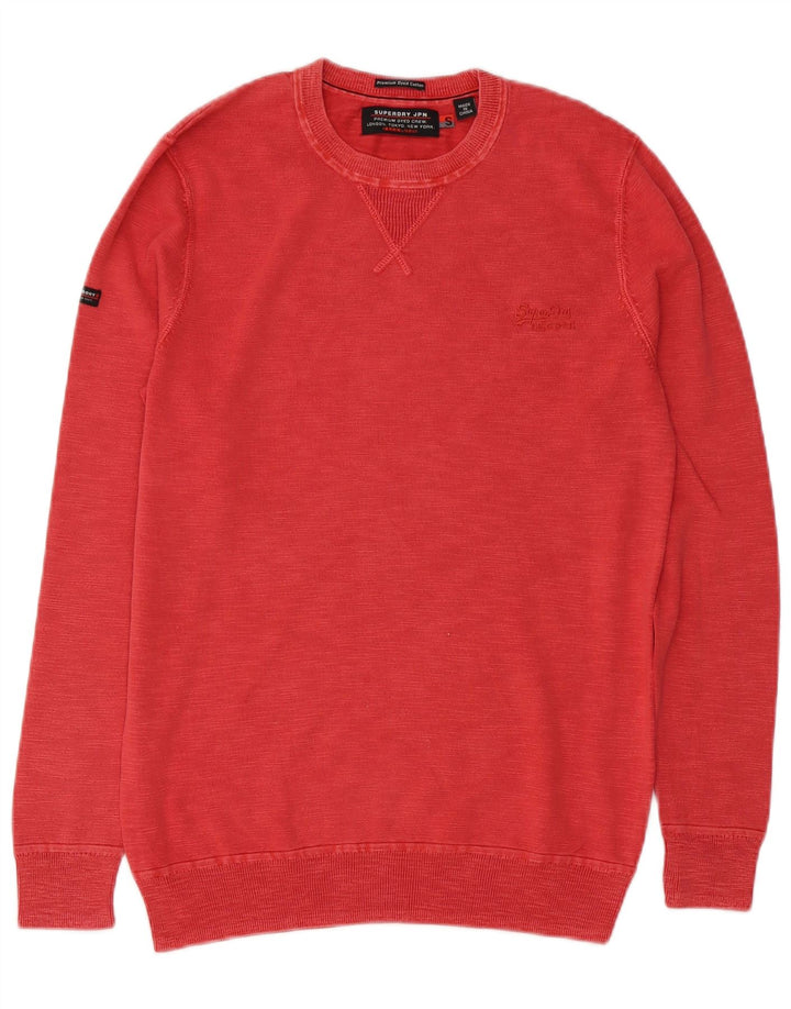 SUPERDRY moletom masculino jumper pequeno algodão vermelho