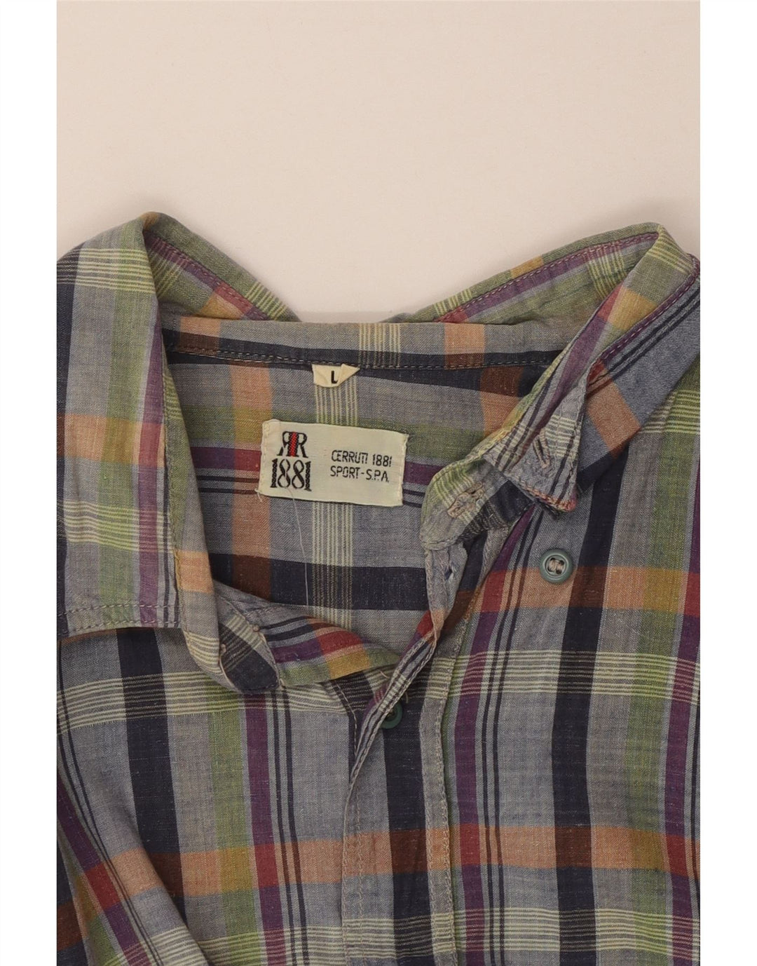 Camisa masculina CERRUTI 1881 grande xadrez multicolorida