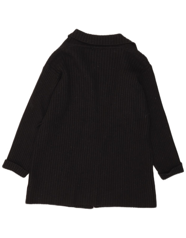 Suéter cardigã aberto grande Marks & Spencer Reino Unido 10 pequeno preto