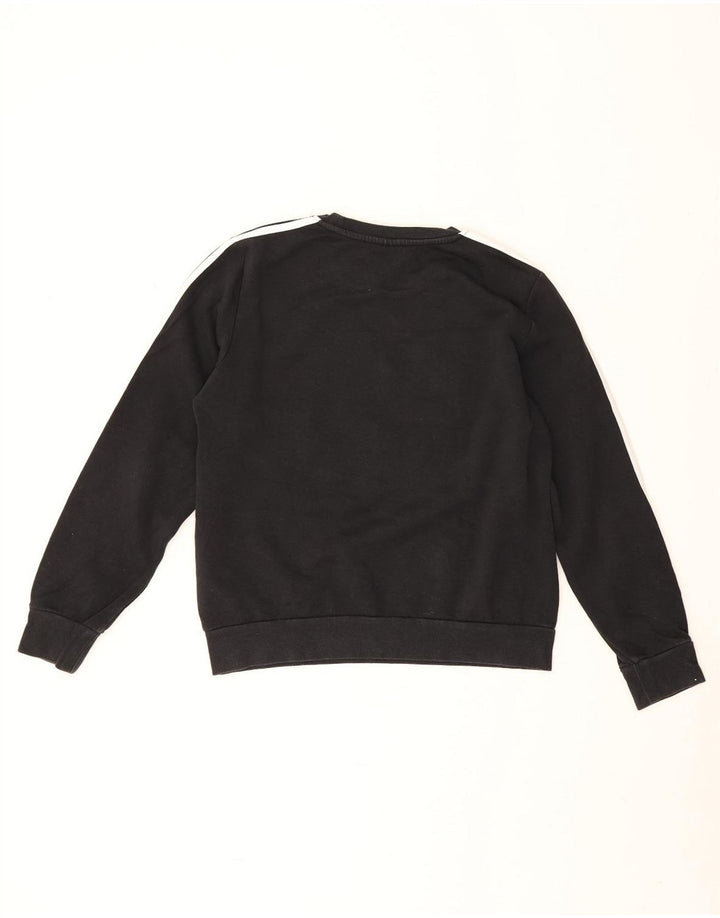 Adidas Womens Sweatshirt Jumper UK 12/14 Médio Algodão Preto