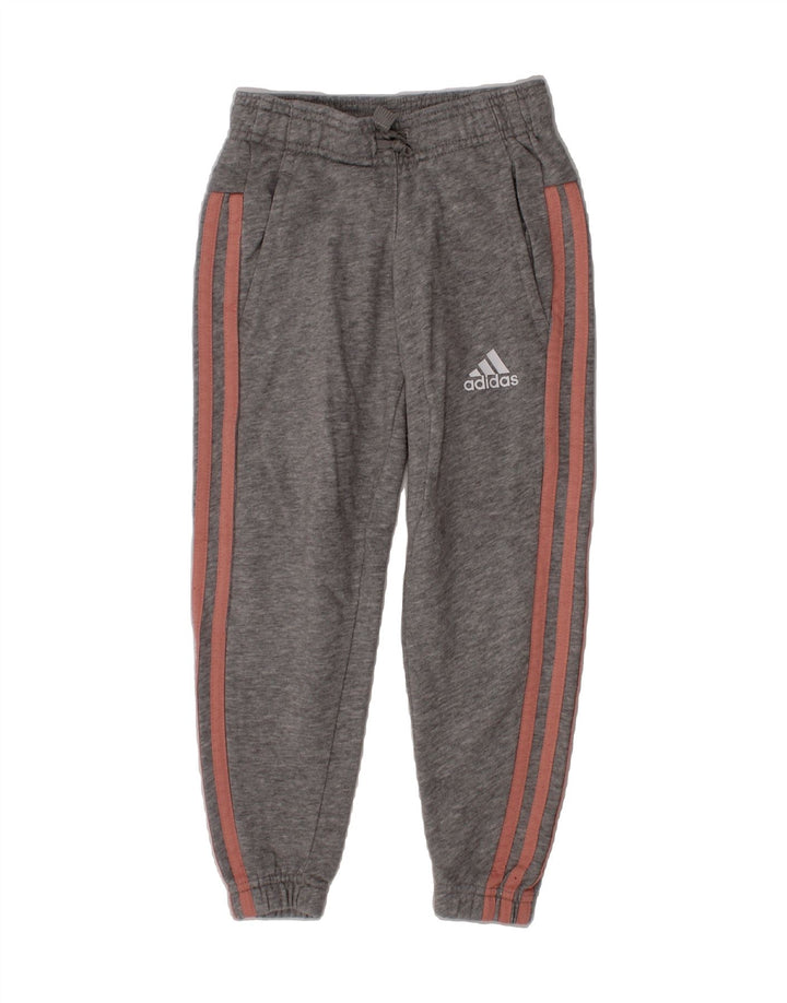 ADIDAS Girls Tracksuit Trousers Joggers 4-5 Years  Grey Vintage Adidas and Second-Hand Adidas from Messina Hembry 