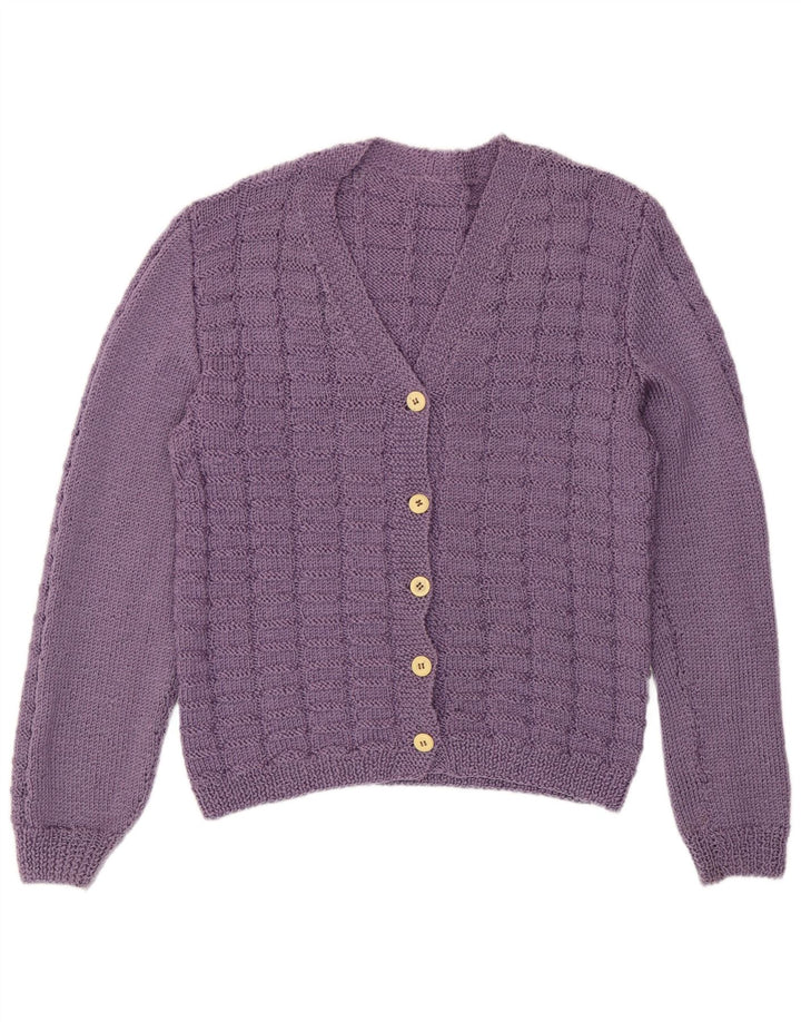 Suéter Cardigan Feminino Vintage UK 14 Roxo Médio