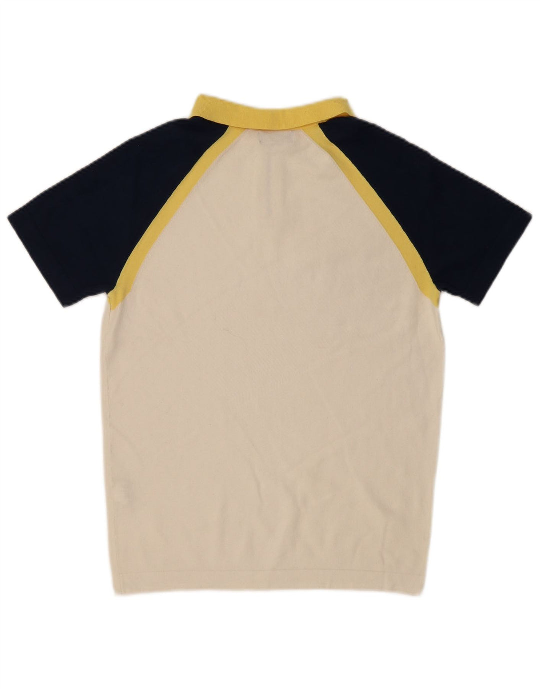 Suéter masculino ZARA com gola polo e bloco colorido médio off white