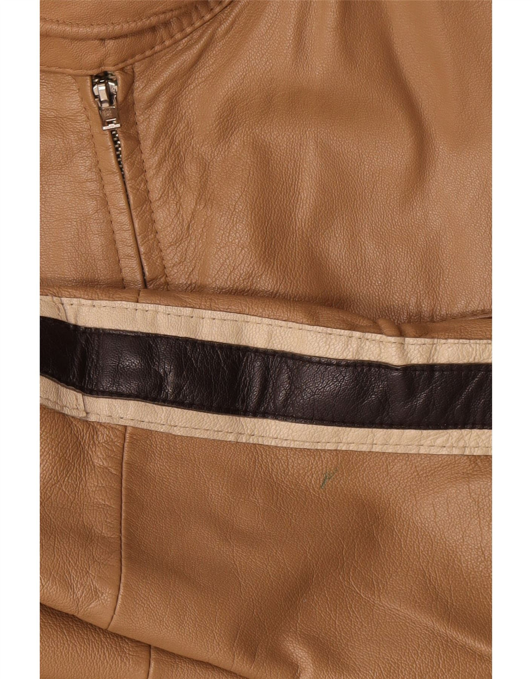 Jaqueta de couro masculina vintage IT 54 XL couro bege Colourblock
