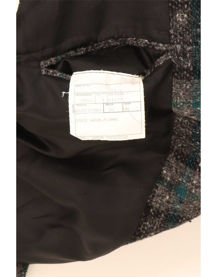 Jaqueta blazer masculina Sfera com 2 botões IT 50 grande cinza xadrez lã clássica