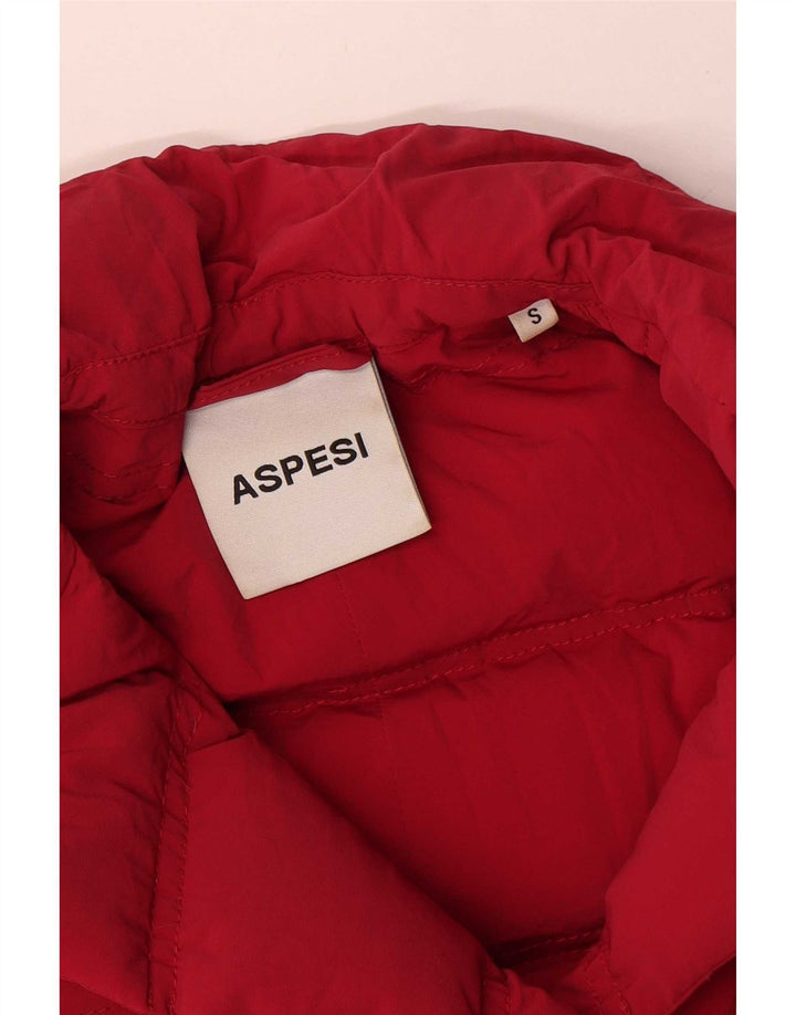 Casaco acolchoado feminino grande com peito duplo Aspesi Reino Unido 10 pequeno vermelho