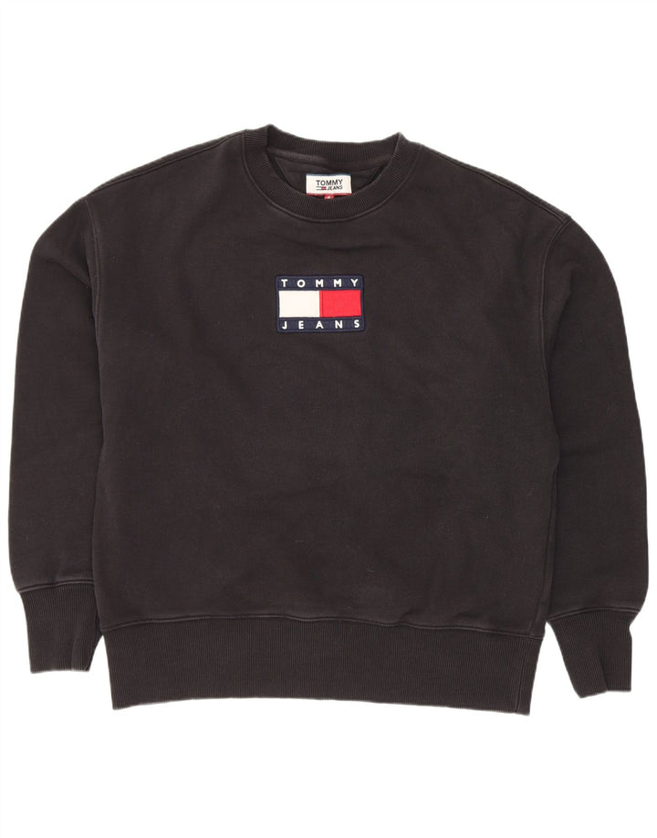 Tommy Hilfiger moletom gráfico masculino jumper pequeno algodão preto
