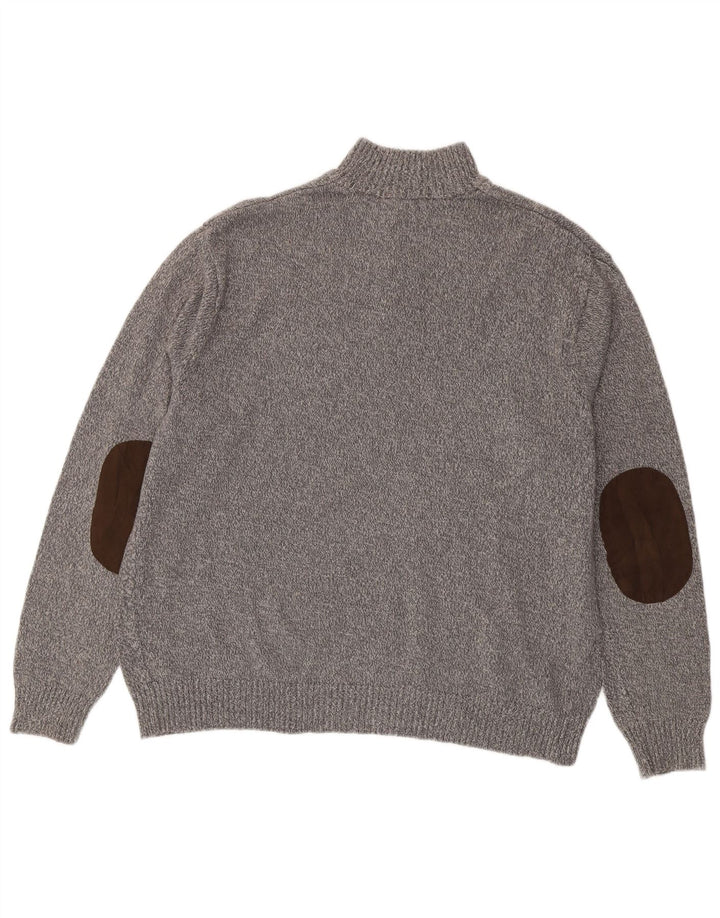 Suéter masculino CHAPS com decote em botão 2XL algodão cinza