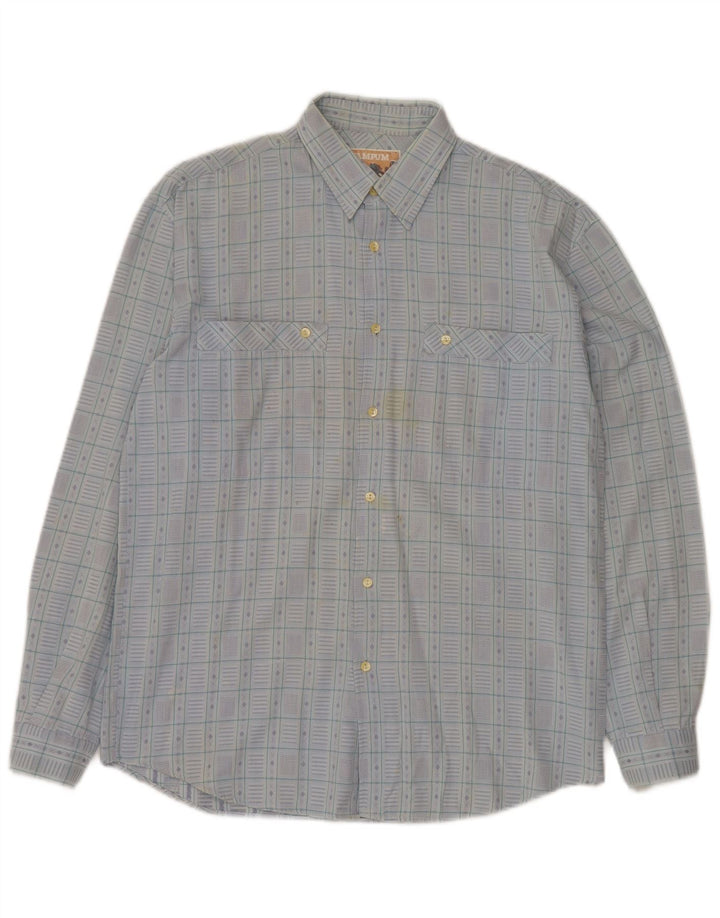 Camisa xadrez masculina Wampum pequena azul Fair Isle