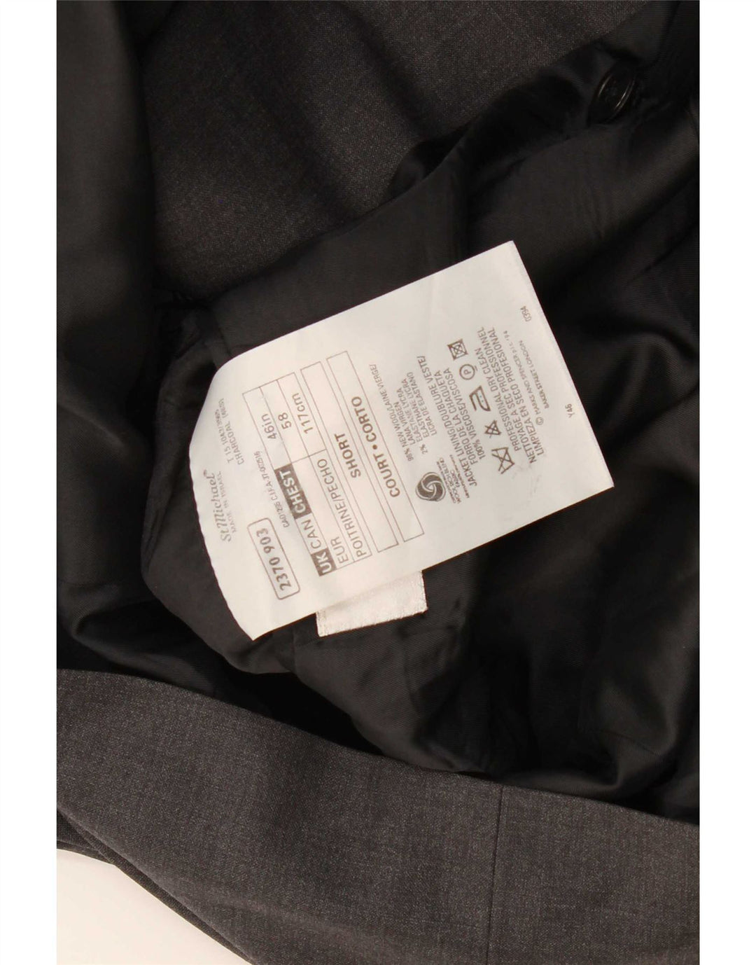 Jaqueta blazer masculina Marks & Spencer com peito duplo Reino Unido 46 XL cinza nova lã