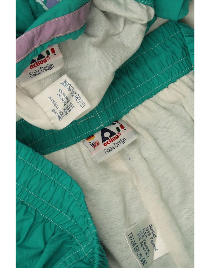 Active Masculino Abstrato Padrão Agasalho Completo Grande Poliamida Turquesa