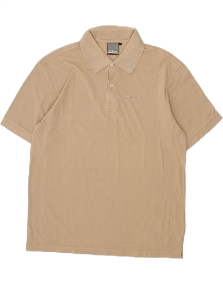 DIADORA Mens Polo Shirt XL Beige Cotton Vintage Diadora and Second-Hand Diadora from Messina Hembry 