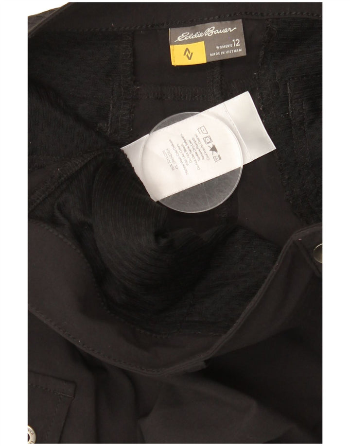 EDDIE BAUER Calça Cargo Capri US 12 Grande W34 L20 Nylon Preto