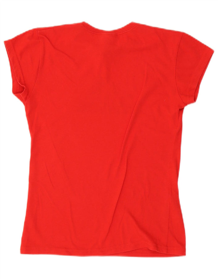 Camiseta Adidas Feminina Climalite Graphic Top UK 14 Grande Poliéster Vermelho